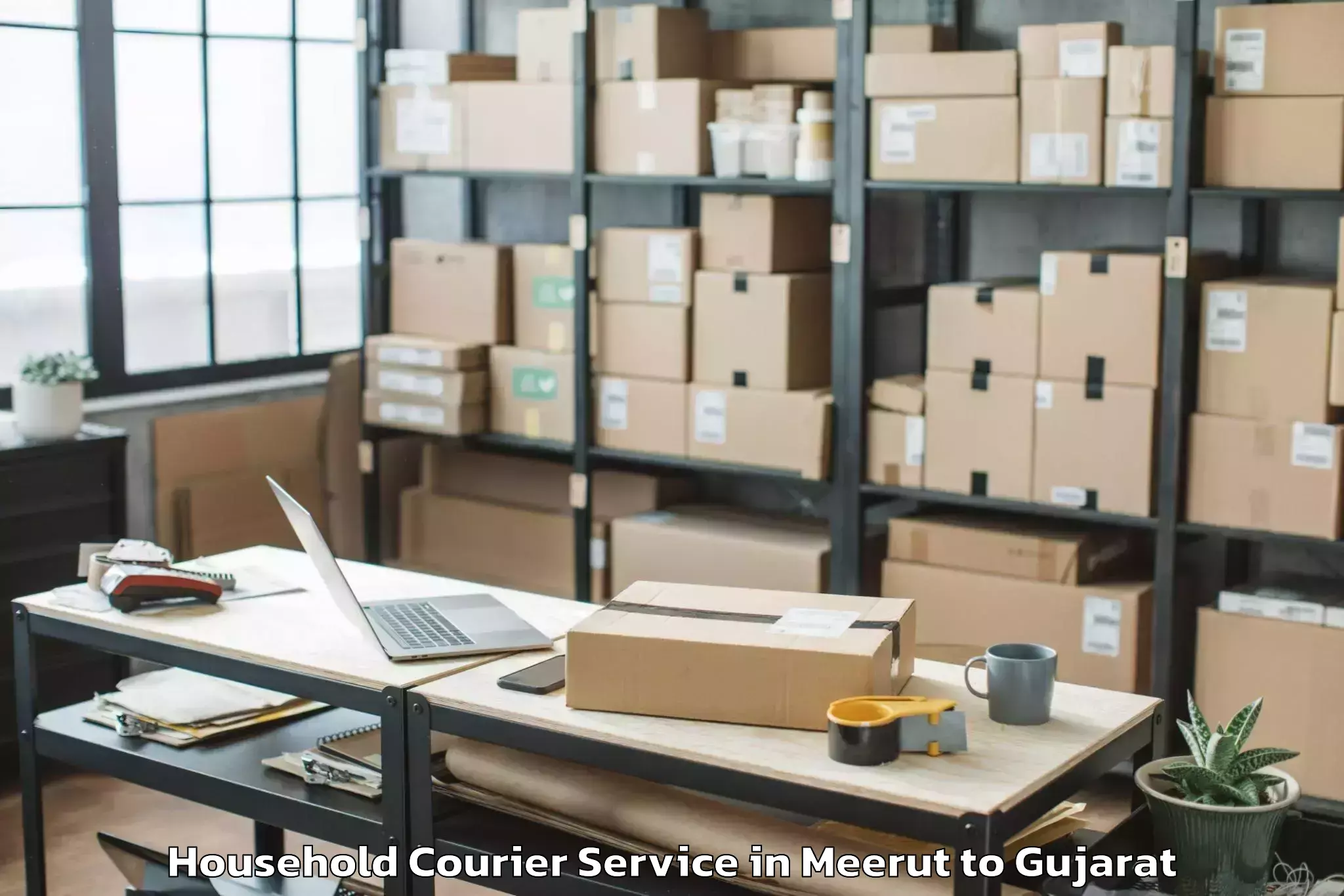 Trusted Meerut to Kamrej Household Courier